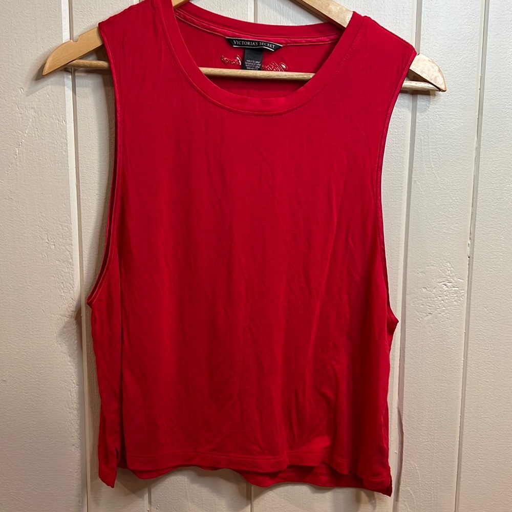 Victoria Secret Red Embroidered Shirt